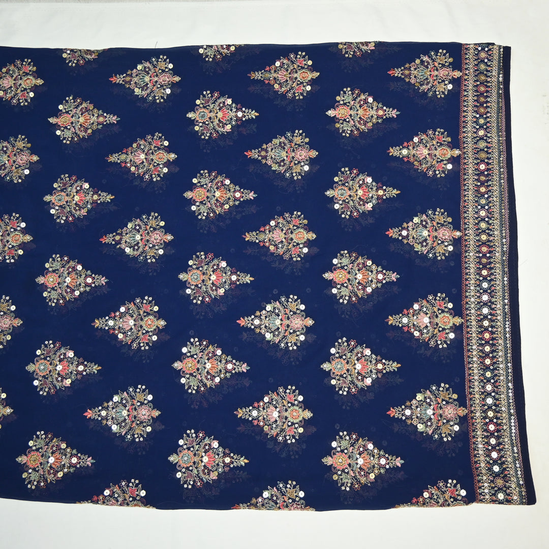 Georgette Zari Sequins Embroidery Dupatta