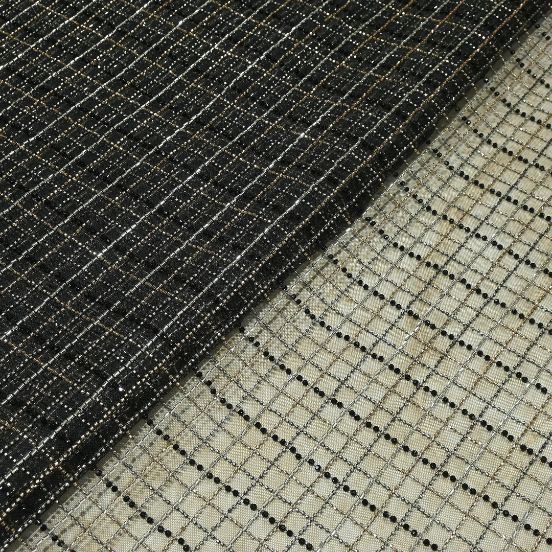 Premium Imported Net Embroidery Fabric | Designer Net Embroidered Fabric-MBL868-A