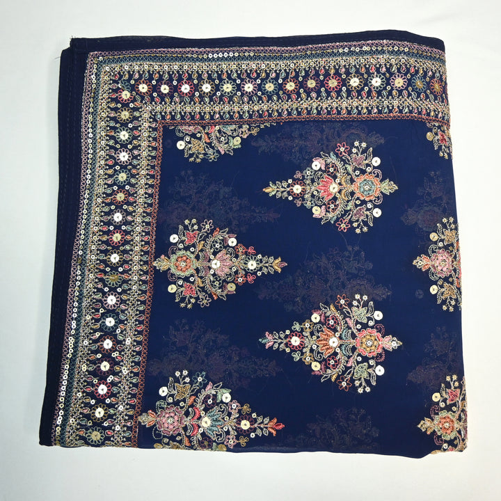 Georgette Zari Sequins Embroidery Dupatta