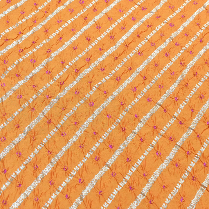 Premium Pure Chiniya Silk Zari Bandhej Fabric | Bandhej Fabric | 002171-03