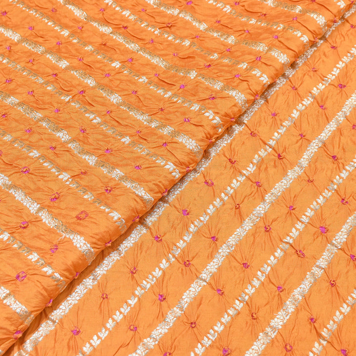 Premium Pure Chiniya Silk Zari Bandhej Fabric | Bandhej Fabric | 002171-03
