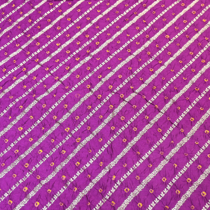 Premium Pure Chiniya Silk Zari Bandhej Fabric | Bandhej Fabric | 002171-04