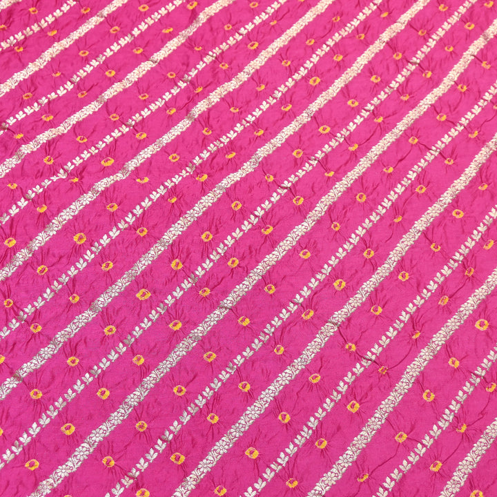 Premium Pure Chiniya Silk Zari Bandhej Fabric | Bandhej Fabric | 002171-05