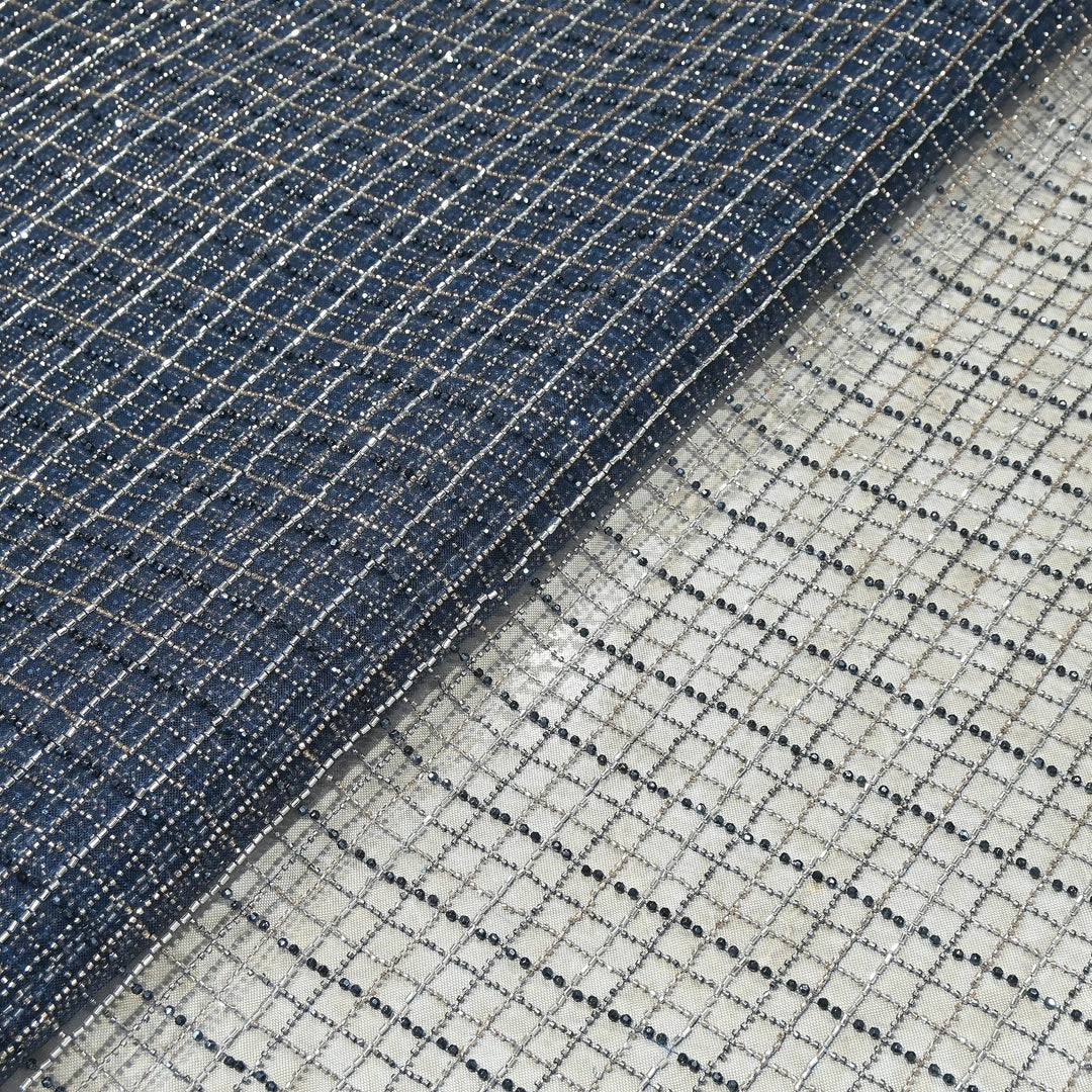 Premium Imported Net Embroidery Fabric | Designer Net Embroidered Fabric-MBL868-A2