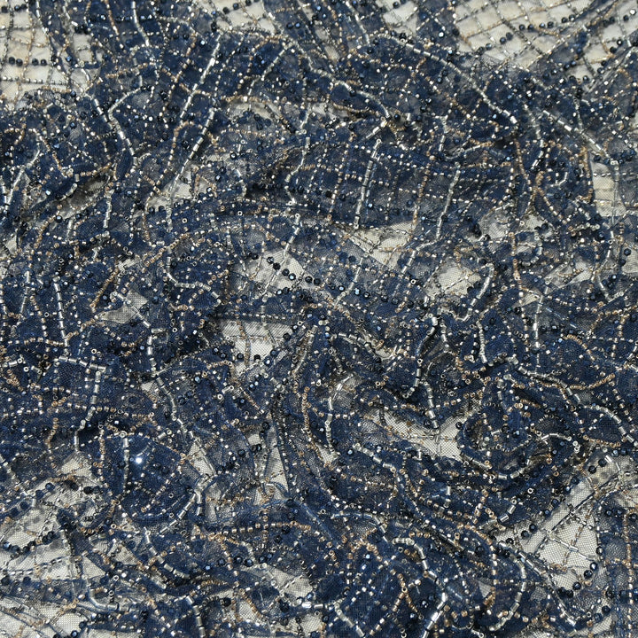 Premium Imported Net Embroidery Fabric | Designer Net Embroidered Fabric-MBL868-A2