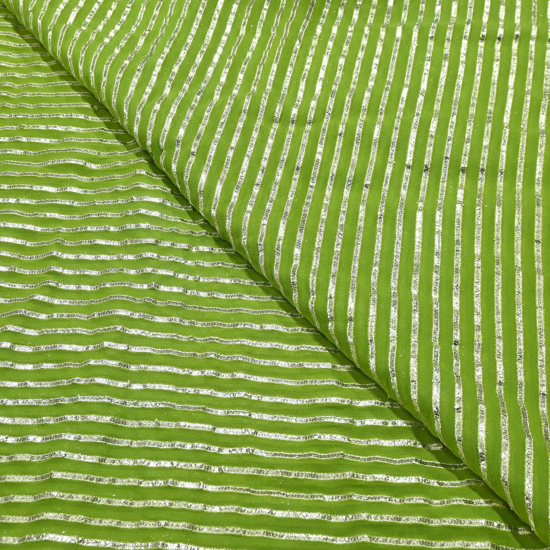 Dyed Viscose Georgette Gota Patti Fabric 44" – Premium Embellished Designer Fabric - RC2335-7