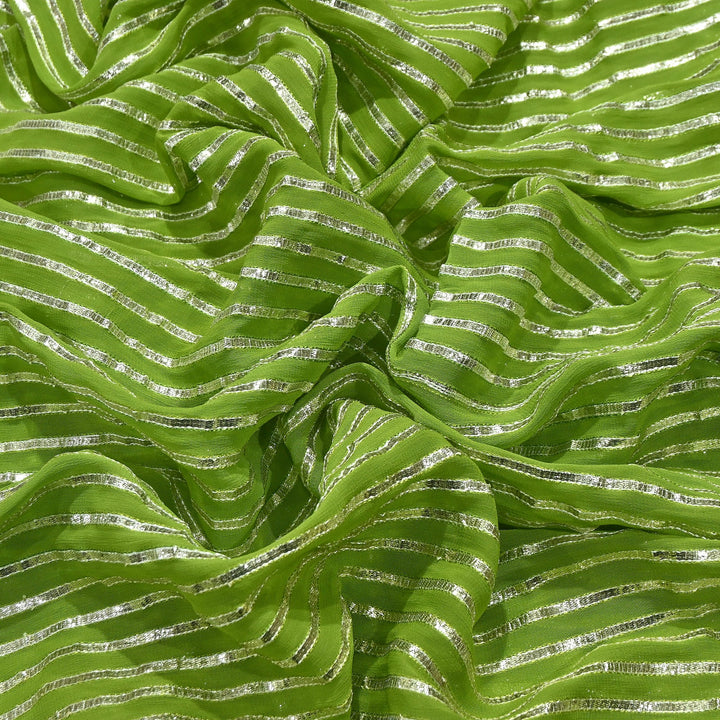 Dyed Viscose Georgette Gota Patti Fabric 44" – Premium Embellished Designer Fabric - RC2335-7