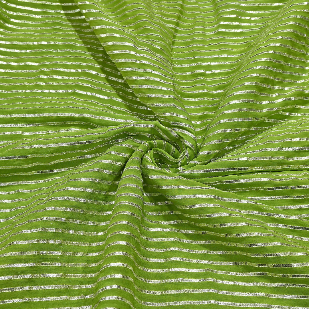 Dyed Viscose Georgette Gota Patti Fabric 44" – Premium Embellished Designer Fabric - RC2335-7
