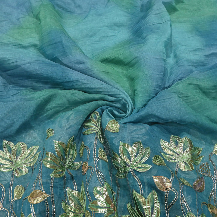 Premium Mul Chanderi Gota & Zari Embroidery Fabric – Luxury Designer Ethnic Fabric | D-16998-2