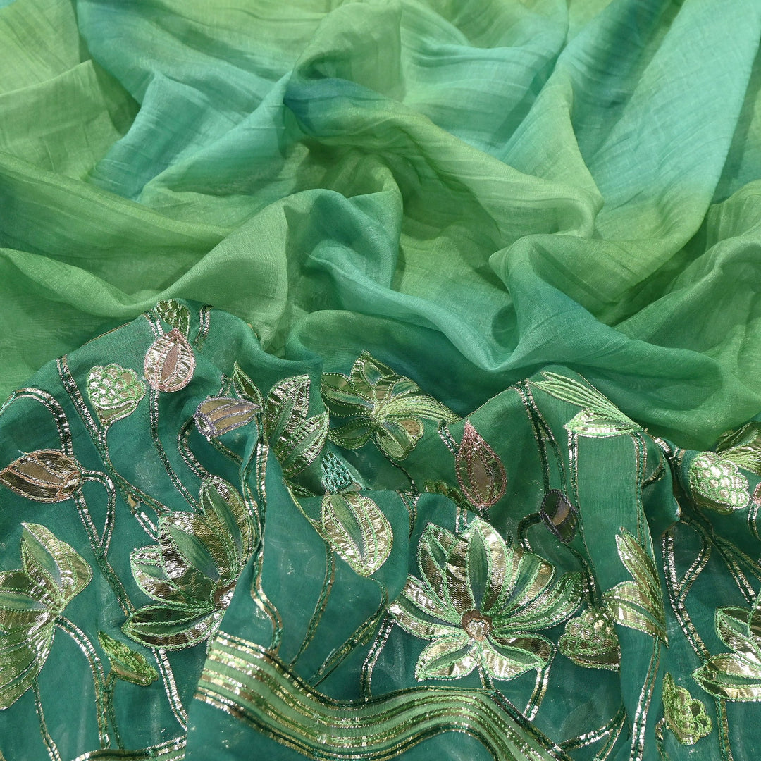 Premium Mul Chanderi Gota & Zari Embroidery Fabric – Luxury Designer Ethnic Fabric | D-16998-3