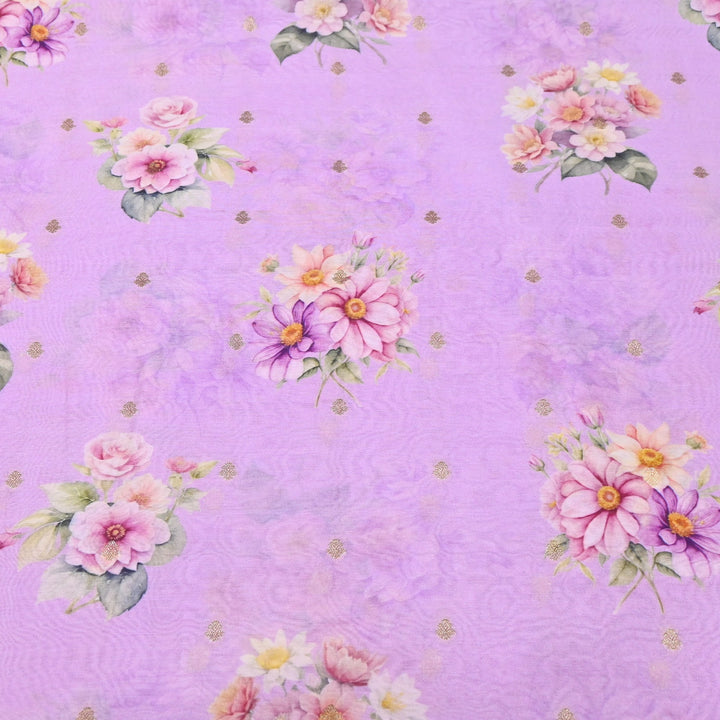 Silk Chanderi Zari Print Fabric | Designer Fabric | GE1970-09