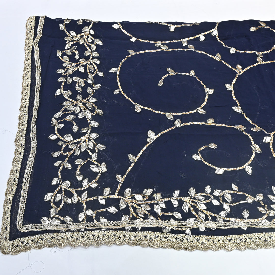Blue Color Elegant Georgette Dupatta with Gota Patti Work | Festive & Wedding Dupatta  Fabric