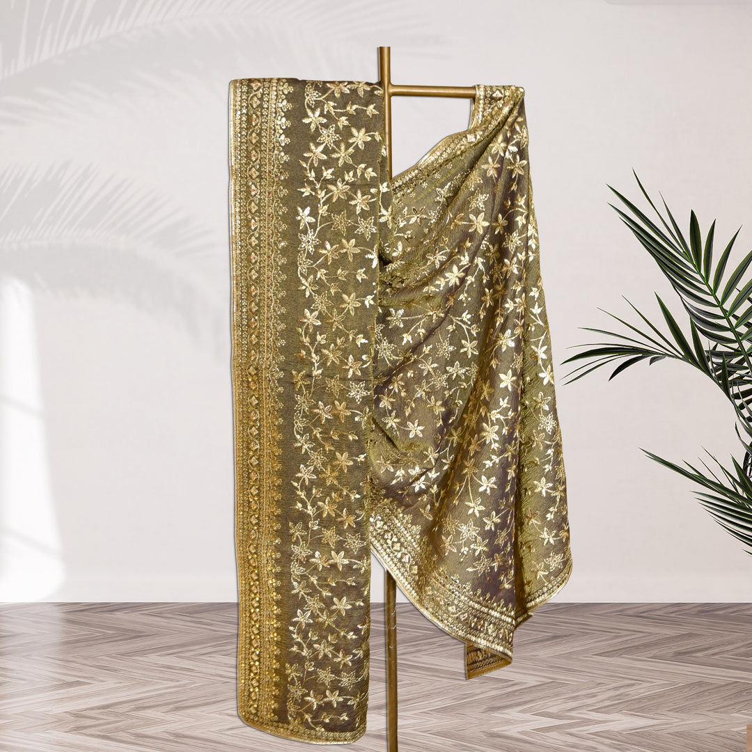 Beautiful Tissue Zari Sequins Work Dupatta