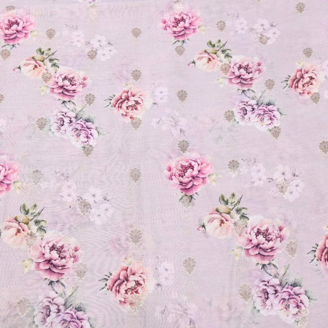 Silk Chanderi Zari Print Fabric | Designer Fabric | GE1970-13