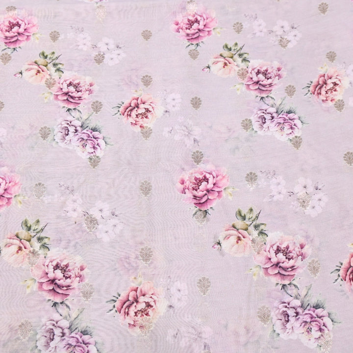 Silk Chanderi Zari Print Fabric | Designer Fabric | GE1970-13
