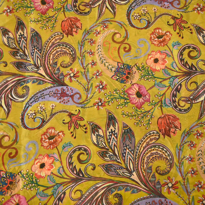 Designer Viscose Organza Printed Fabric