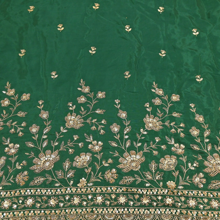 Premium Dyed Crepe Zari & Sequins Embroidery Fabric – Luxury Designer Crepe Fabric for Festive & Party Wear|J76778-1