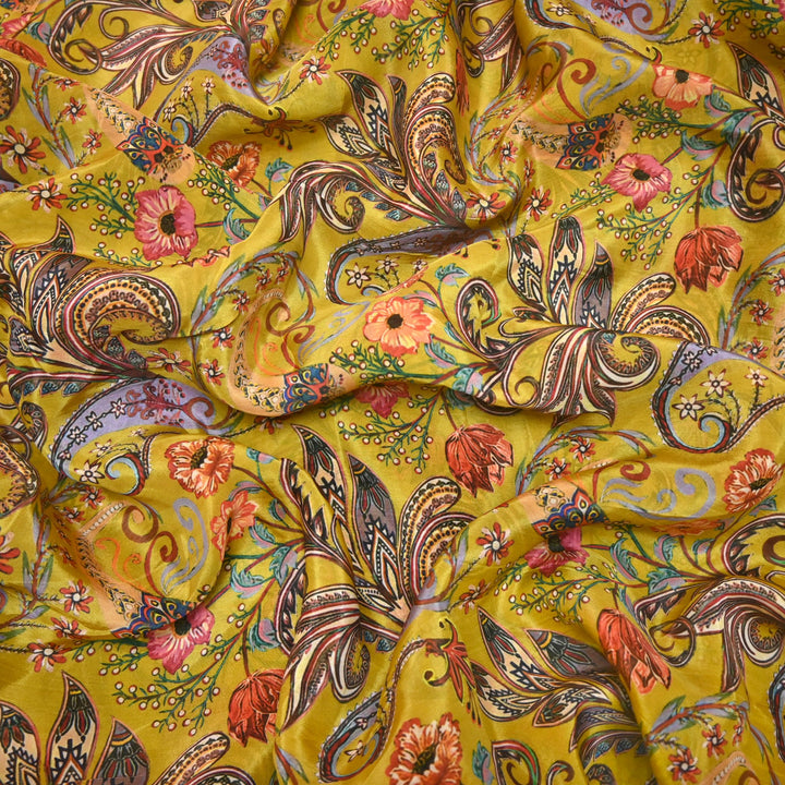 Designer Viscose Organza Printed Fabric