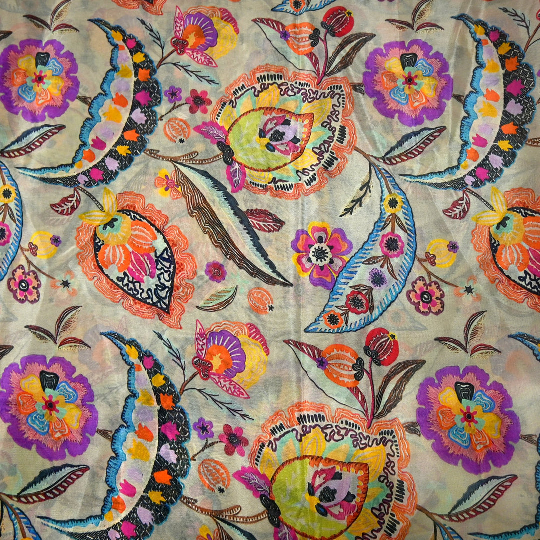 Designer Viscose Organza Printed Fabric