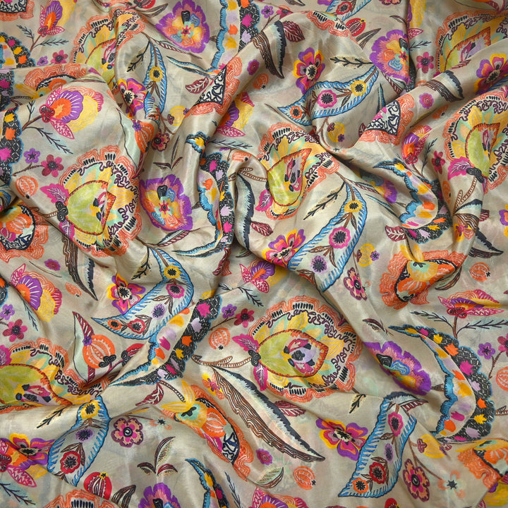 Designer Viscose Organza Printed Fabric