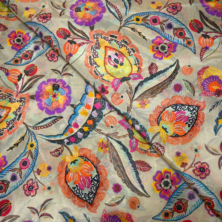 Designer Viscose Organza Printed Fabric