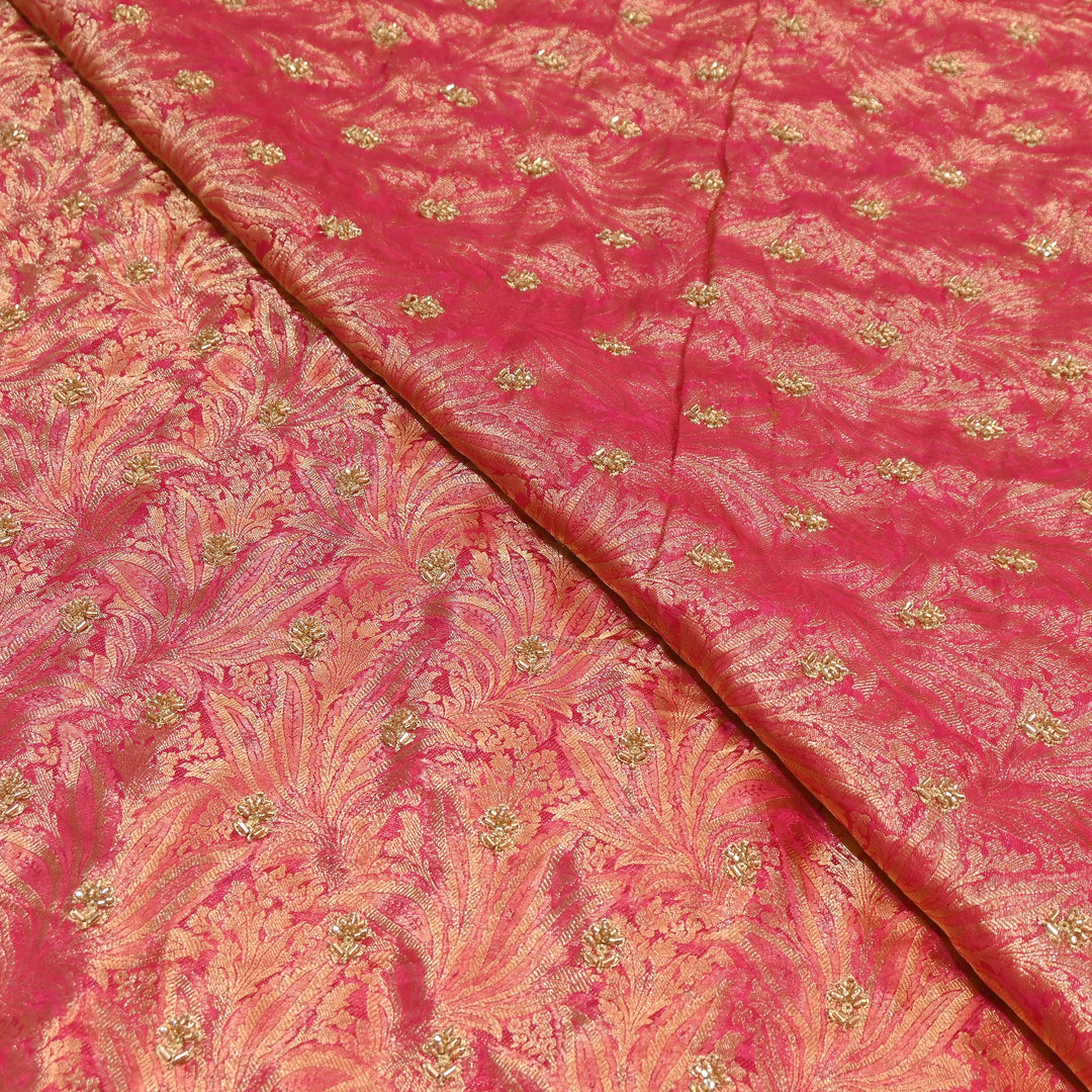 Premium Jamawar Zari Jacquard Moti Embroidery Fabric – Luxury Designer Jamawar Fabric for Wedding & Festive Wear | AL3882-2