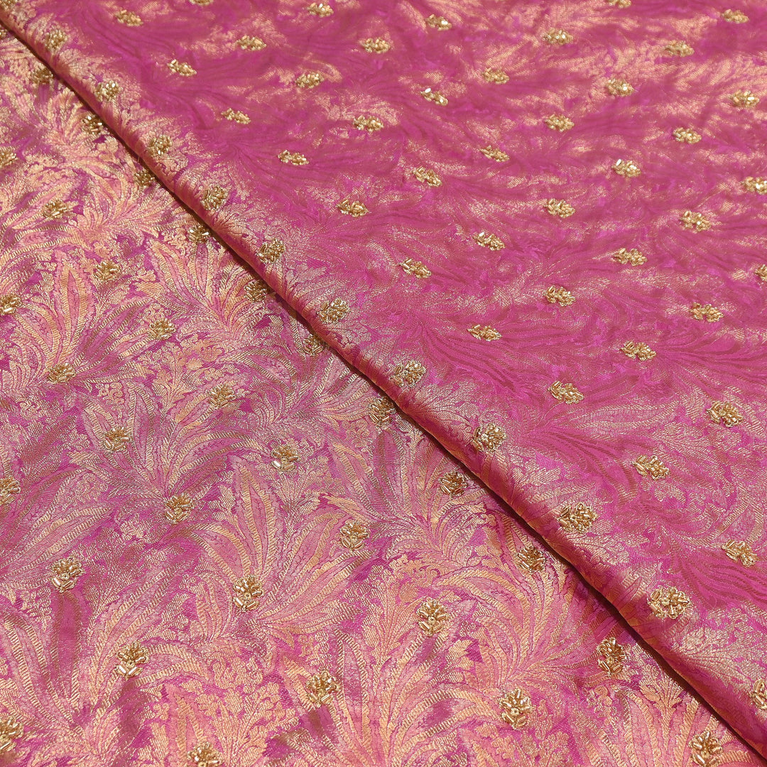 Premium Jamawar Zari Jacquard Moti Embroidery Fabric – Luxury Designer Jamawar Fabric for Wedding & Festive Wear | AL3882-3