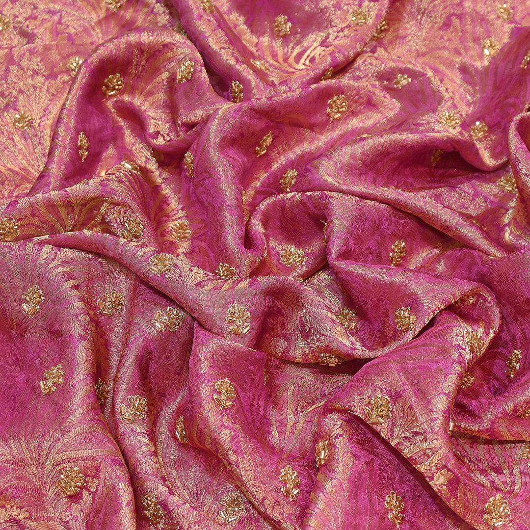 Premium Jamawar Zari Jacquard Moti Embroidery Fabric – Luxury Designer Jamawar Fabric for Wedding & Festive Wear | AL3882-3