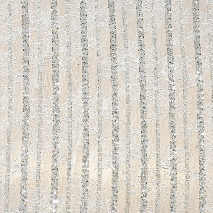 Imported Chantle Lace Cut Dana with Sequins & Heavy Embroidery Net Fabric 60" | D88351-02