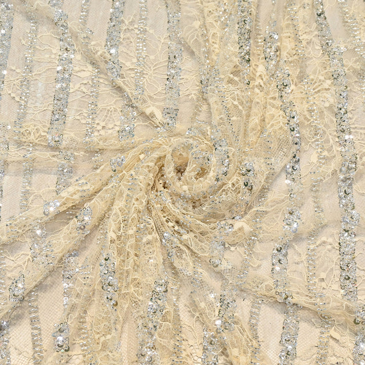 Imported Chantle Lace Cut Dana with Sequins & Heavy Embroidery Net Fabric 60" | D88351-01