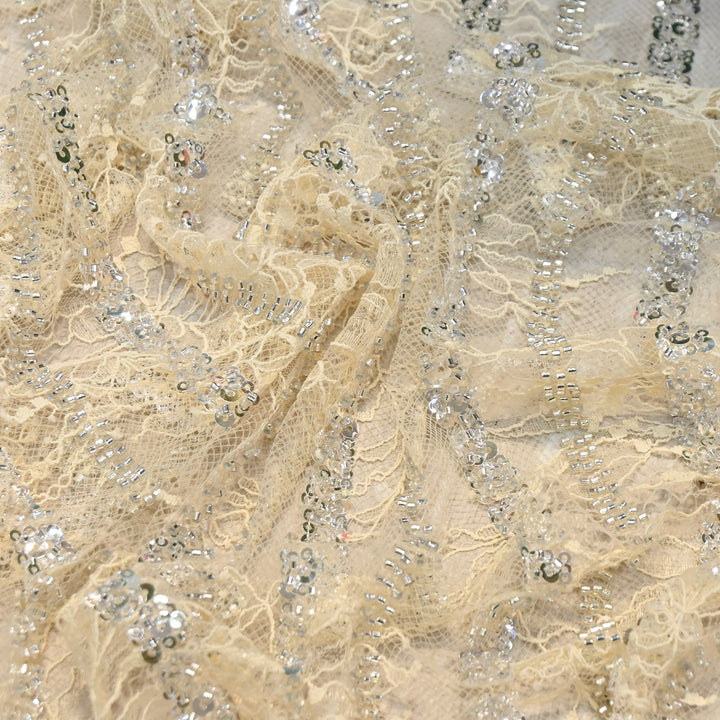 Imported Chantle Lace Cut Dana with Sequins & Heavy Embroidery Net Fabric 60" | D88351-01