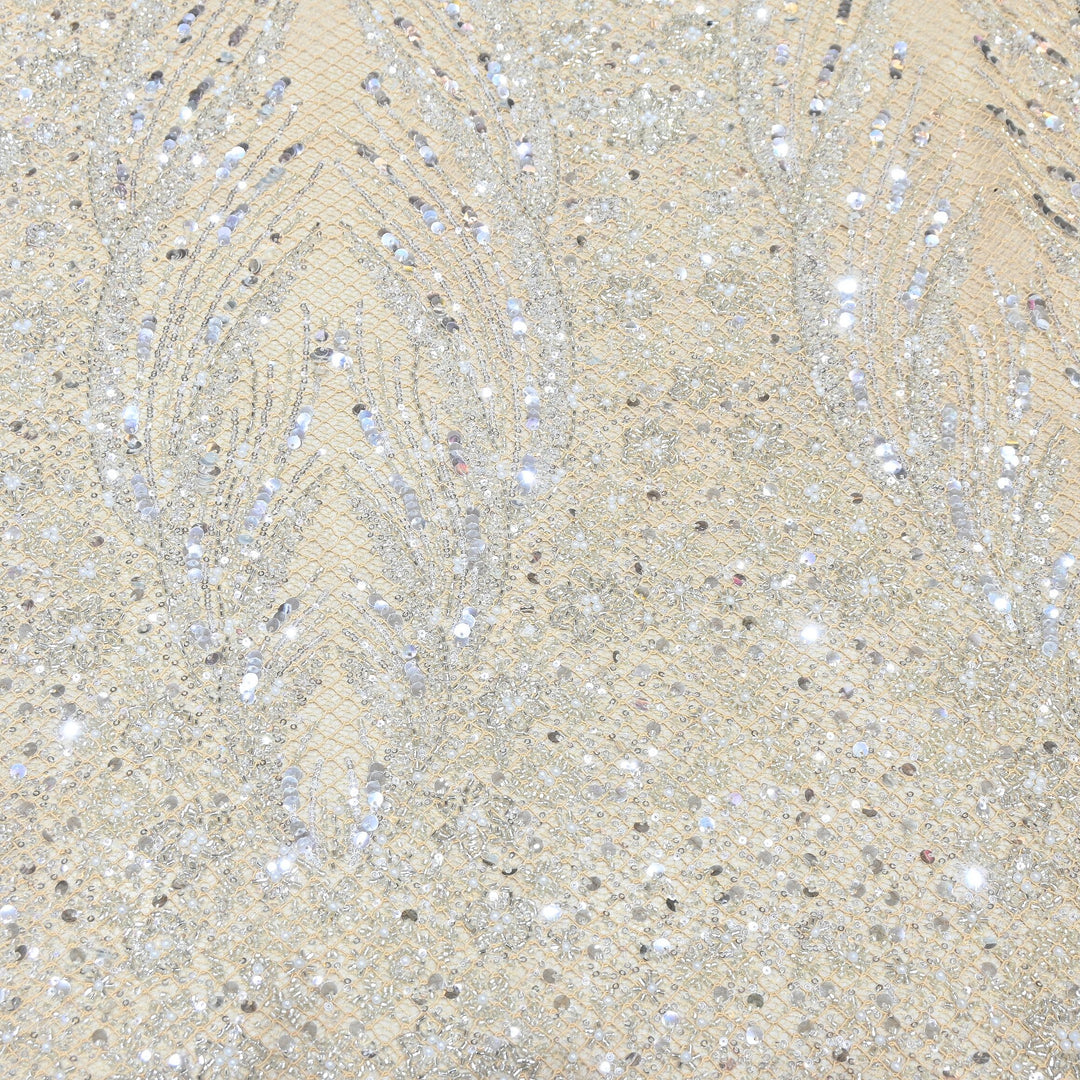 Imported Sequins & Beads Lace Embroidery Fabric 60" | JH24574-01