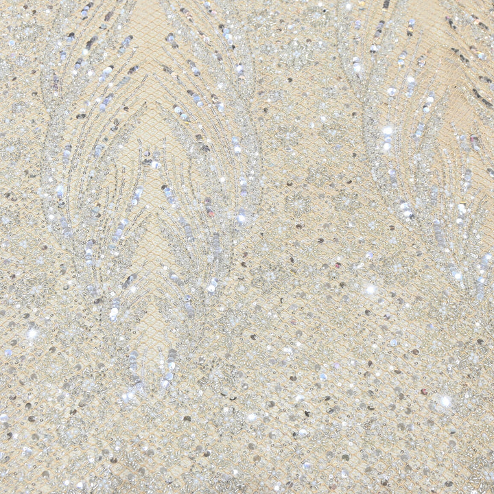 Imported Sequins & Beads Lace Embroidery Fabric 60" | JH24574-01