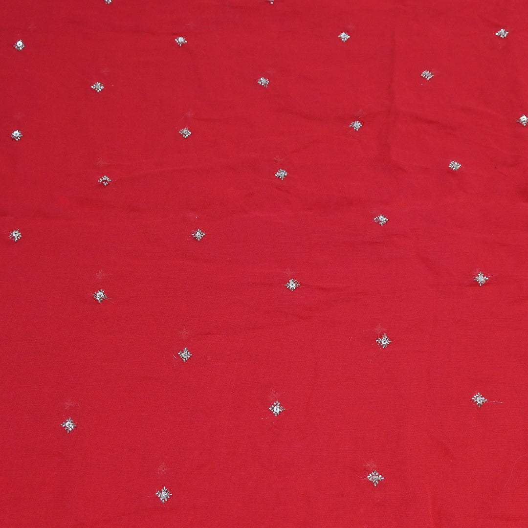 Premium Dyed Viscose Georgette Moti  & Sequins Embroidery Fabric – Luxury Designer Fabric| V20943-1