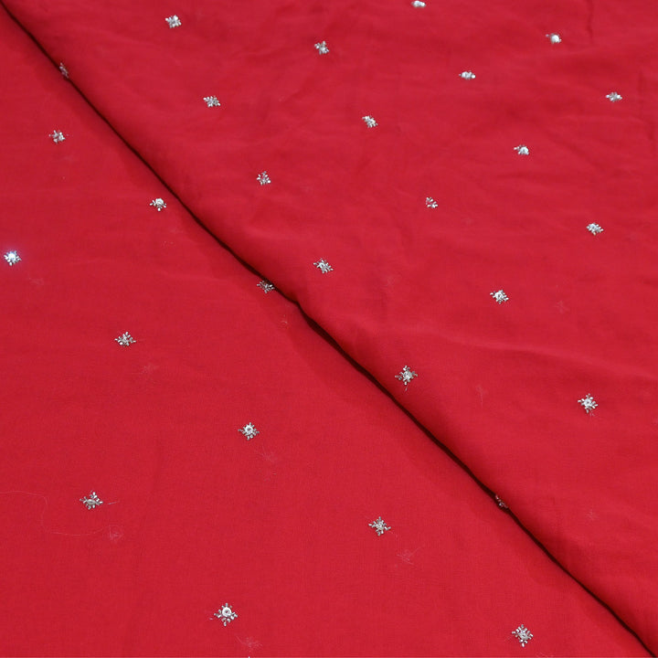 Premium Dyed Viscose Georgette Moti  & Sequins Embroidery Fabric – Luxury Designer Fabric| V20943-1