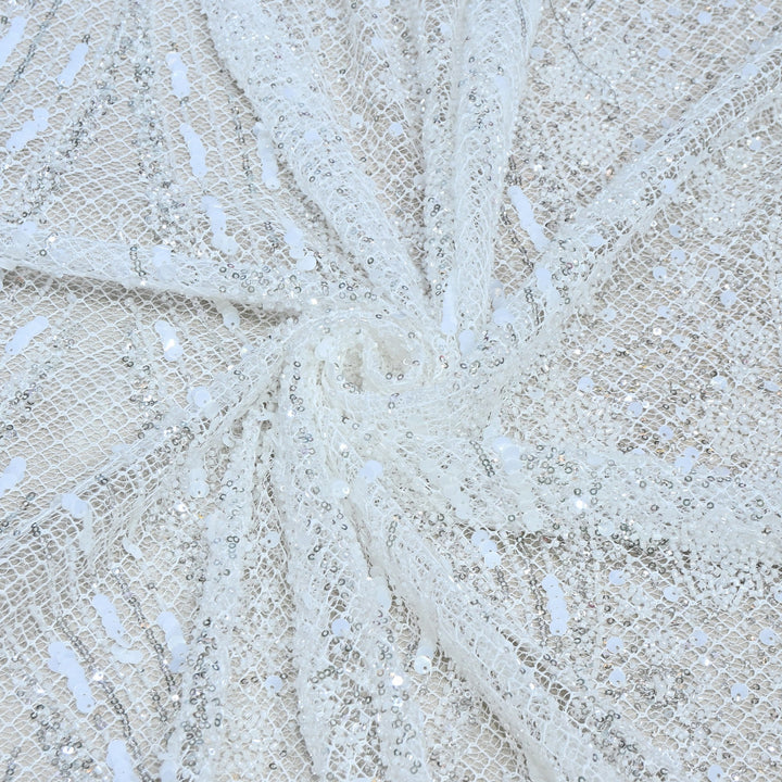 Imported Sequins & Beads Lace Embroidery Fabric 60" | JH24574-02