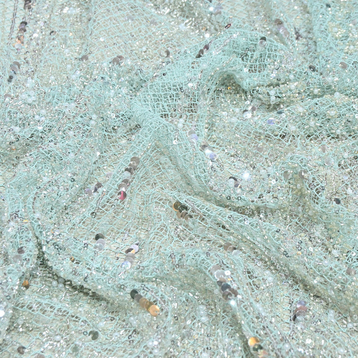 Imported Sequins & Beads Lace Embroidery Fabric 60" | JH24574-03
