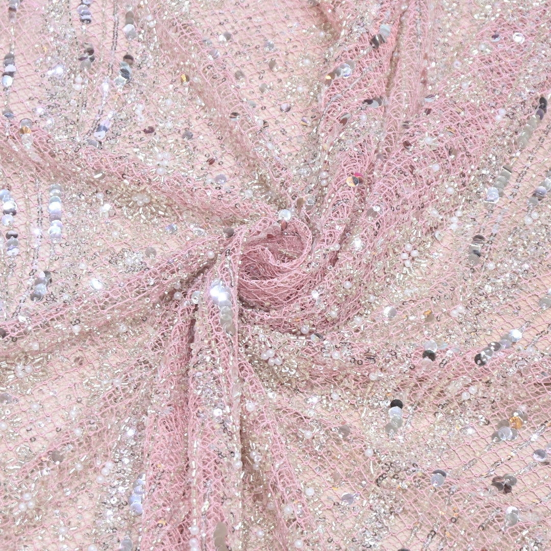 Imported Sequins & Beads Lace Embroidery Fabric 60" | JH24574-04