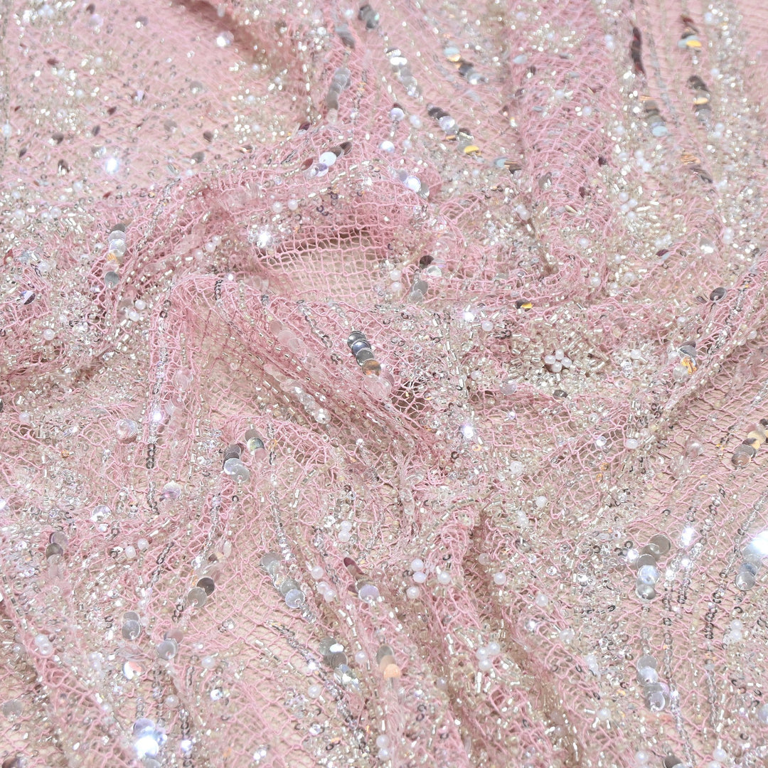 Imported Sequins & Beads Lace Embroidery Fabric 60" | JH24574-04