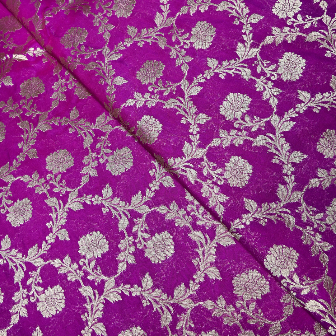 Chanderi Paudi Zari Jaal Brocade Fabrics