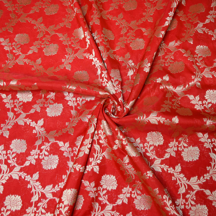 Chanderi Paudi Zari Jaal Brocade Fabrics