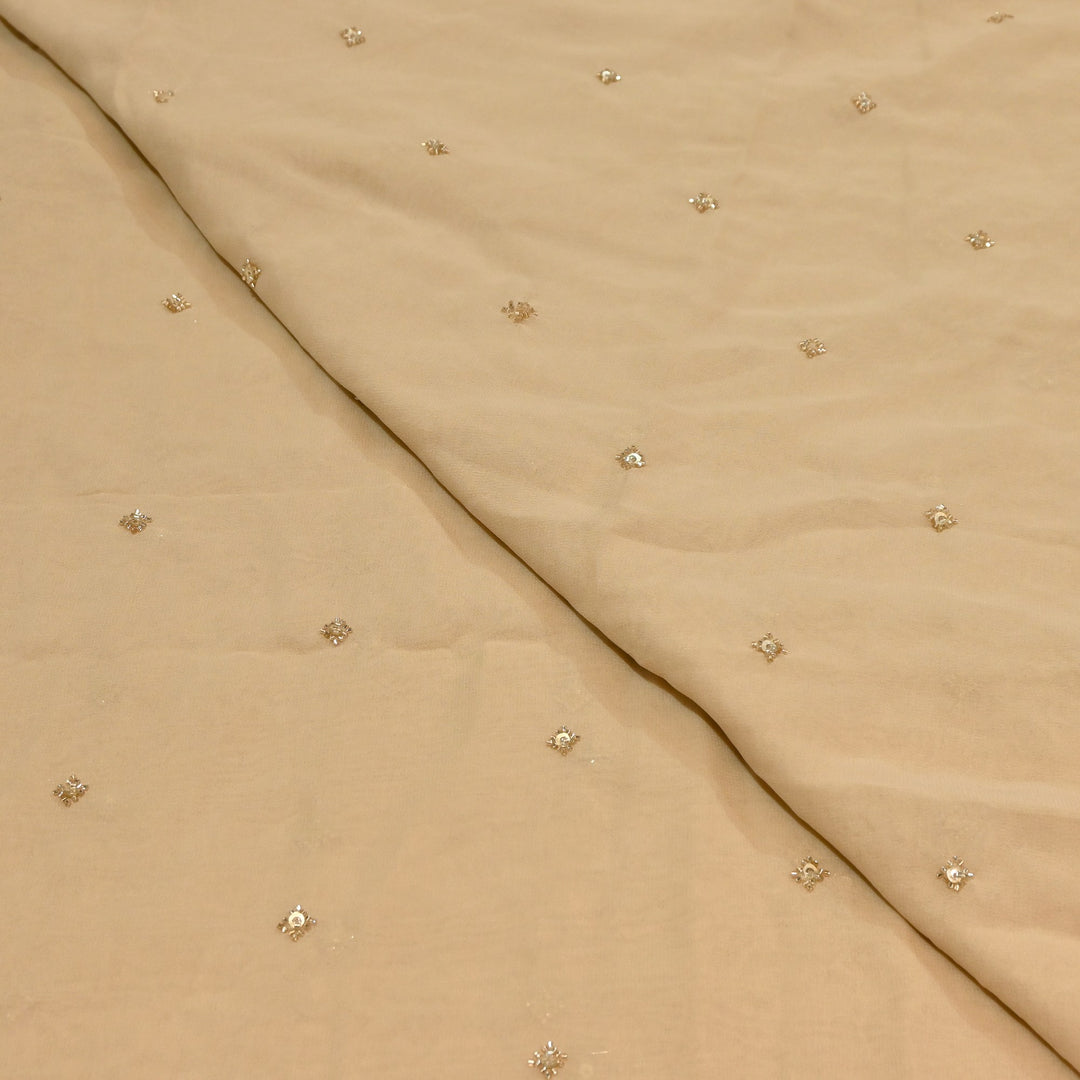 Premium Dyed Viscose Georgette Moti  & Sequins Embroidery Fabric – Luxury Designer Fabric| V20943-4