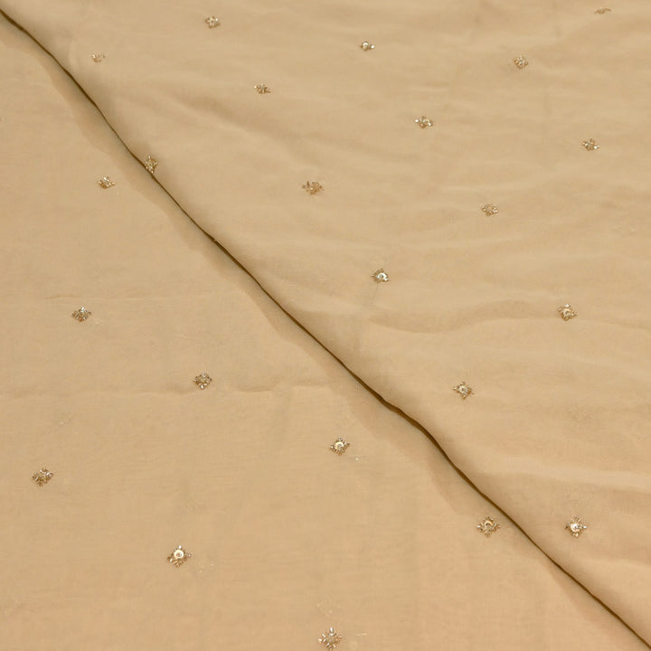 Premium Dyed Viscose Georgette Moti  & Sequins Embroidery Fabric – Luxury Designer Fabric| V20943-4