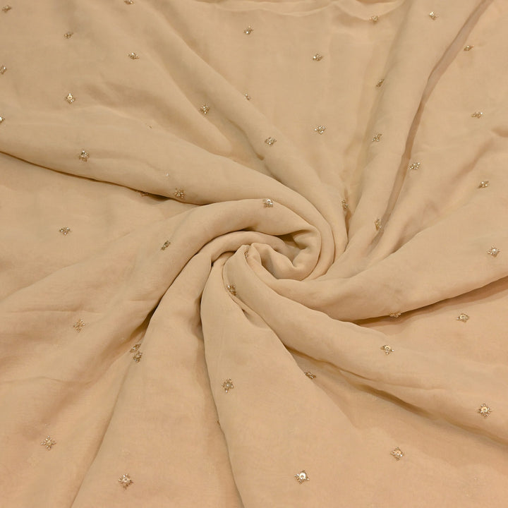 Premium Dyed Viscose Georgette Moti  & Sequins Embroidery Fabric – Luxury Designer Fabric| V20943-4