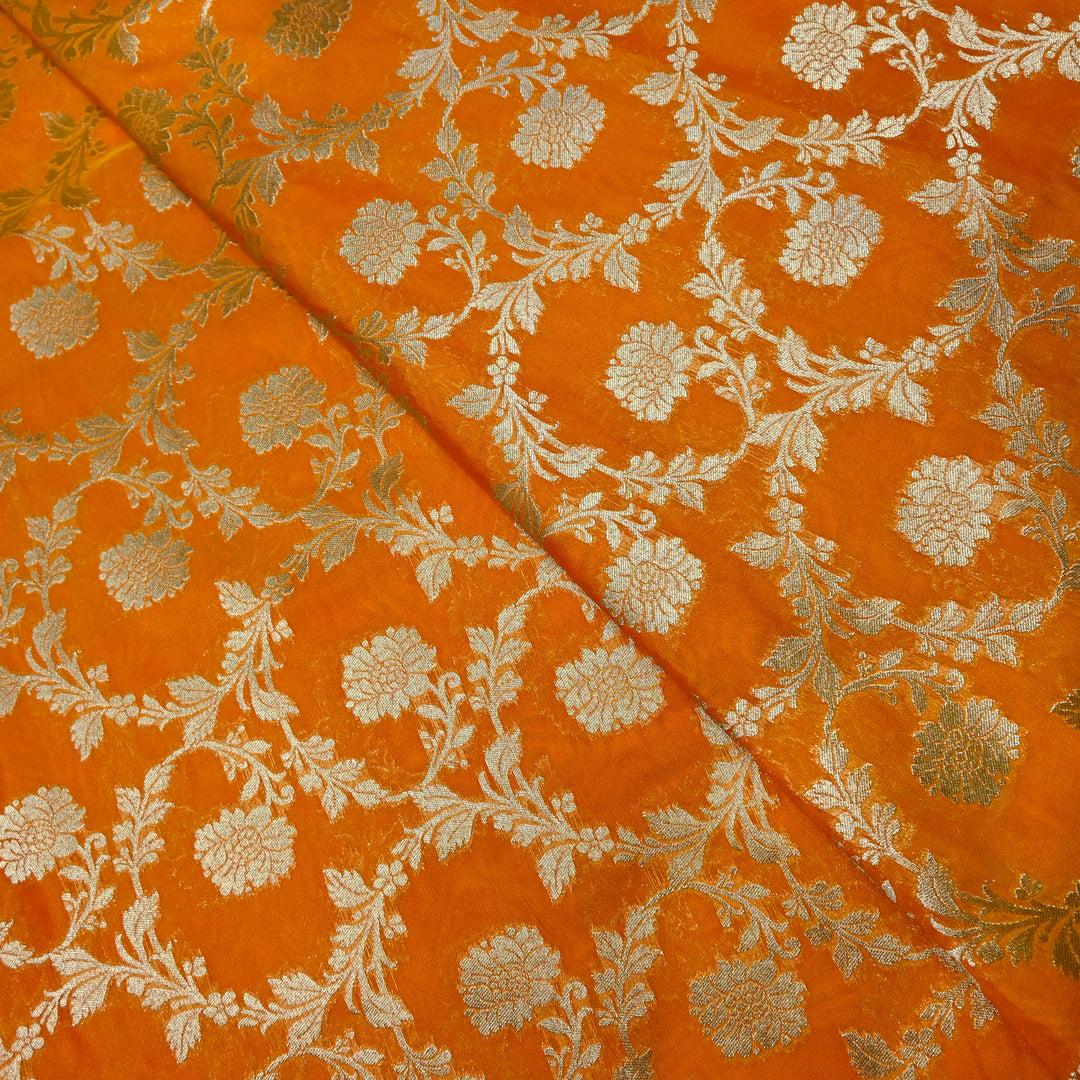 Chanderi Paudi Zari Jaal Brocade Fabrics