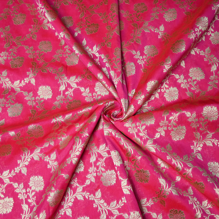 Chanderi Paudi Zari Jaal Brocade Fabrics