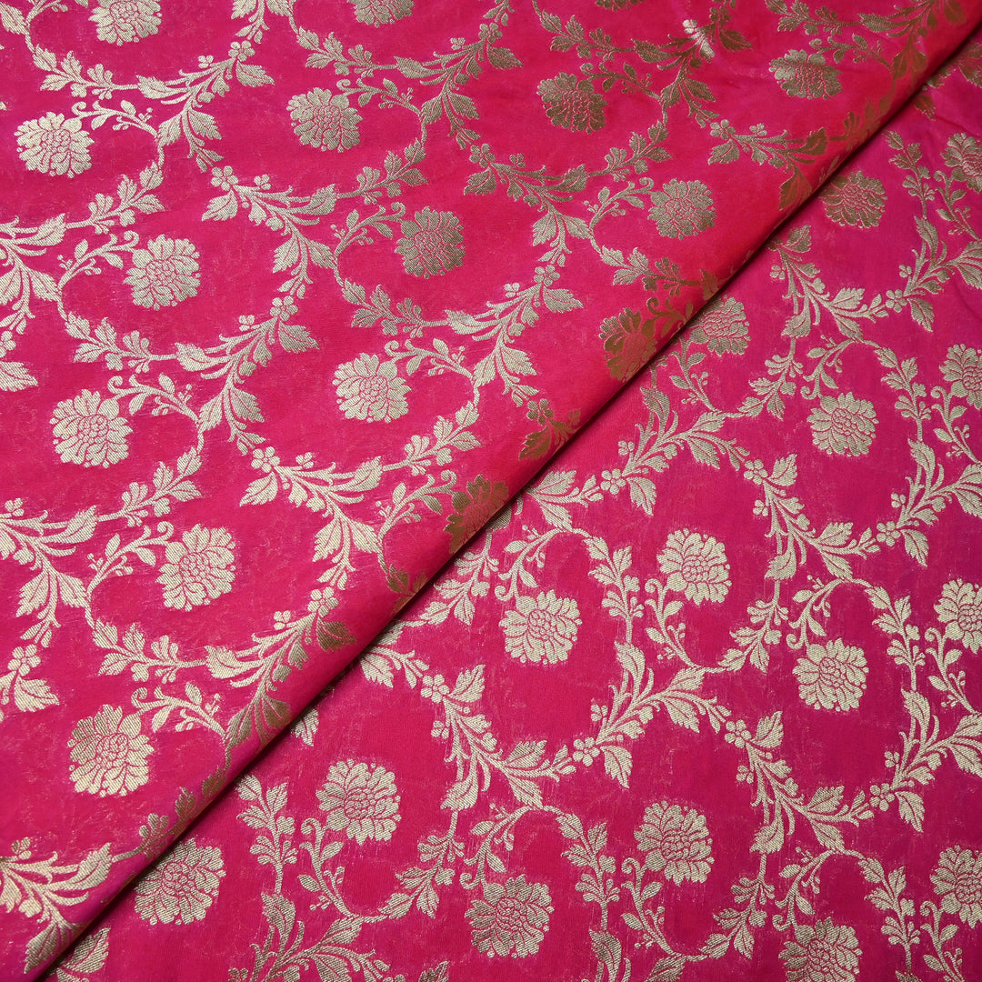 Chanderi Paudi Zari Jaal Brocade Fabrics