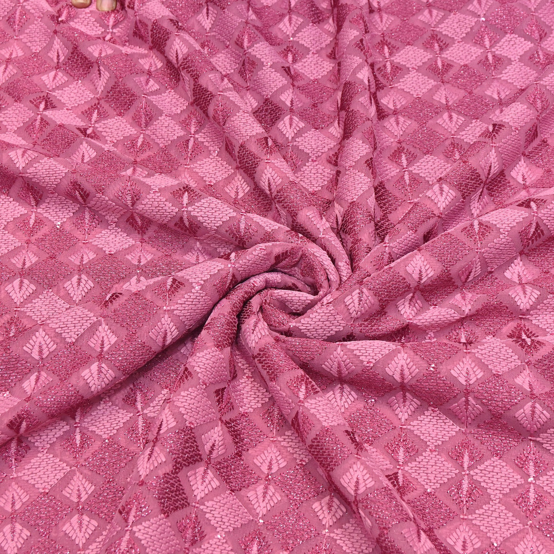 Georgette Thread Zari & Sequins Embroidery | Designer Fabric | N31953-04