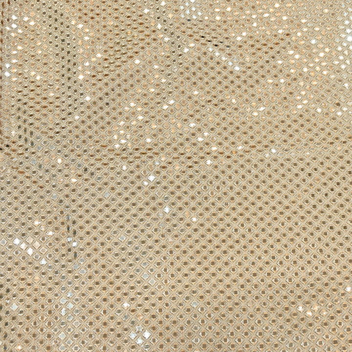 Premium Viscose Georgette Zari & Mirror Embroidery Fabric – Luxury Designer Georgette Fabric| EB00394