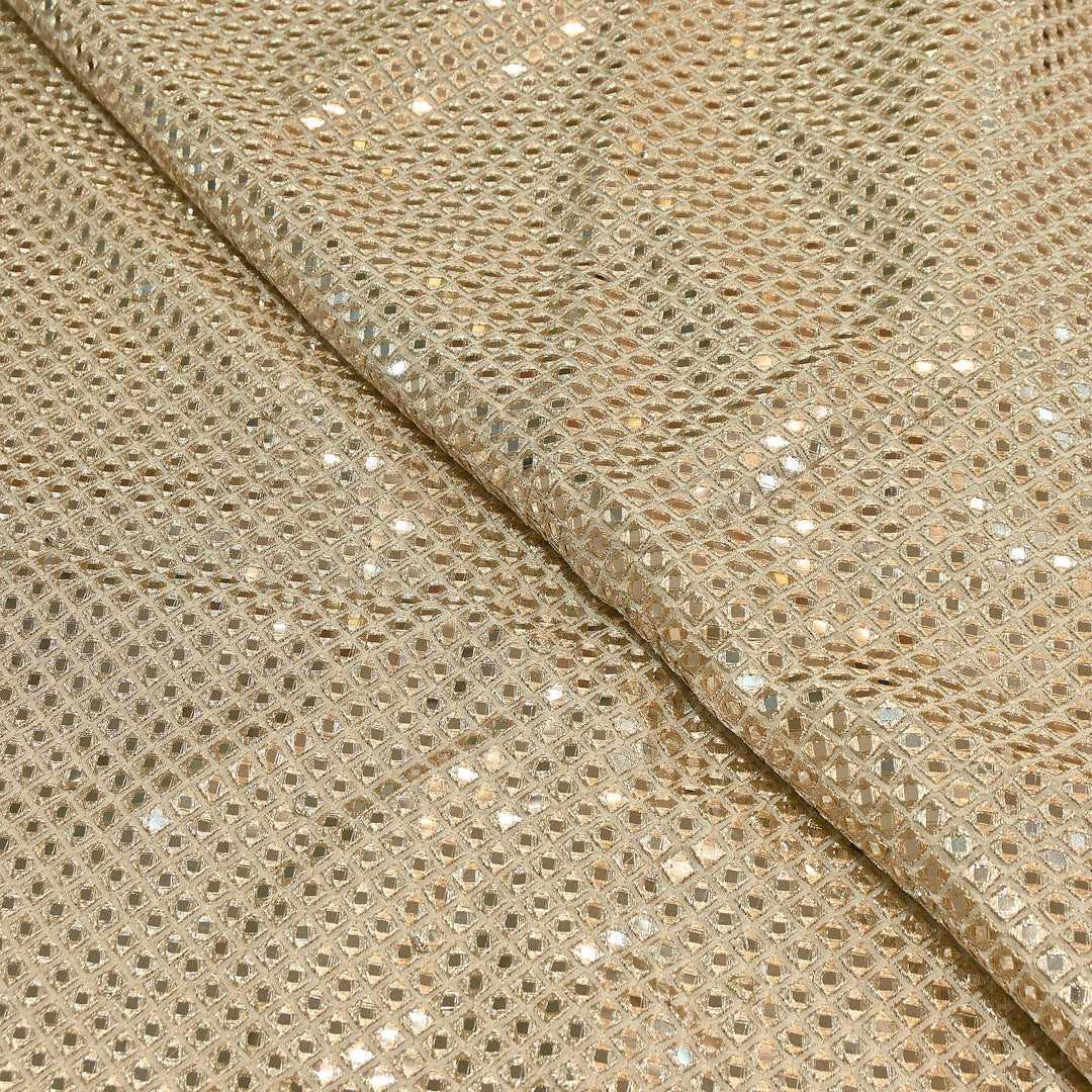 Premium Viscose Georgette Zari & Mirror Embroidery Fabric – Luxury Designer Georgette Fabric| EB00394